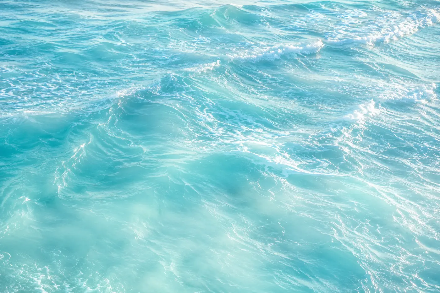 Close-up of turquoise ocean waves